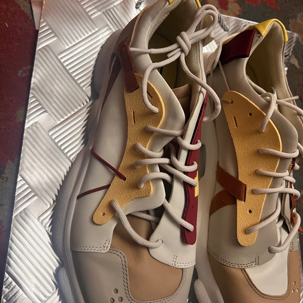 Camper Men's Sneakers in White, Tan, and Yellow